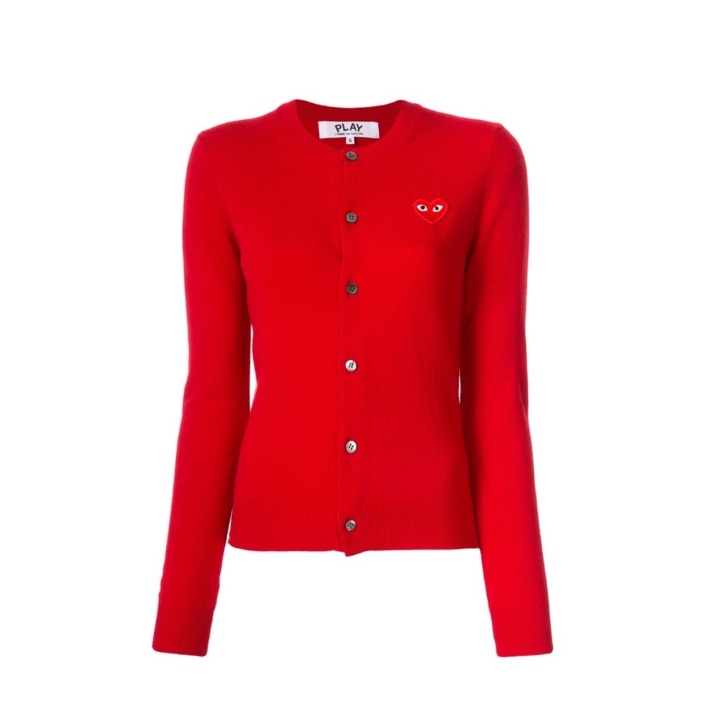 Comme Des Garçons Play logo embroidered Heart Patch Cardigan